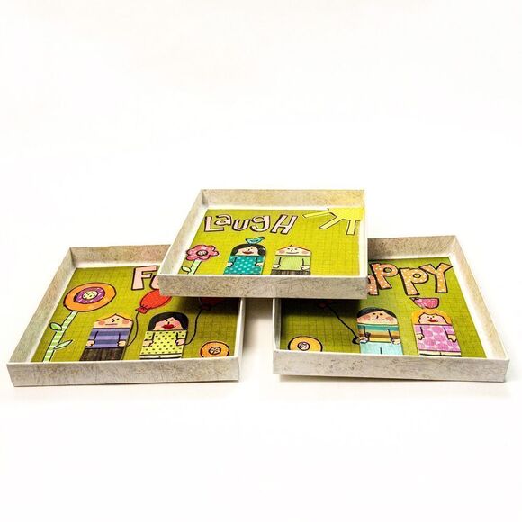 Handmade Paper Collage Art - Laugh, Happy, Fun - Picture 3 of 12